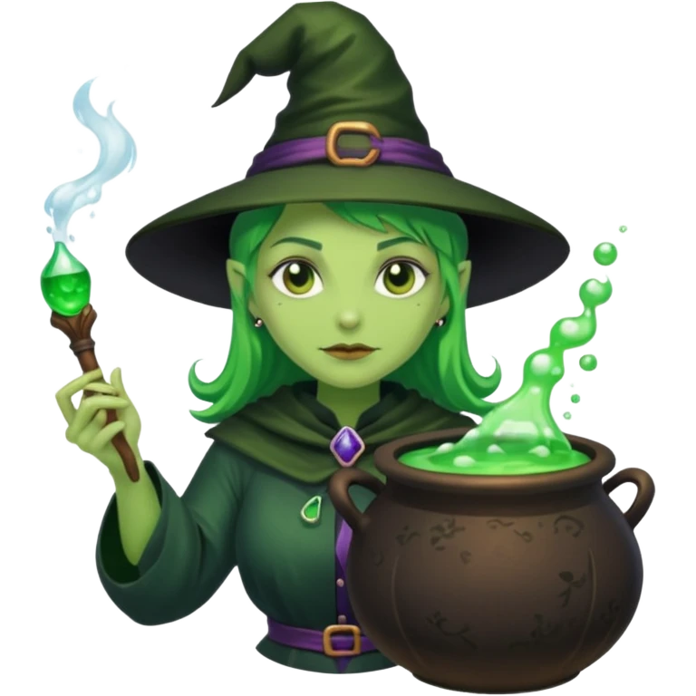 green witch cooking potion emoji