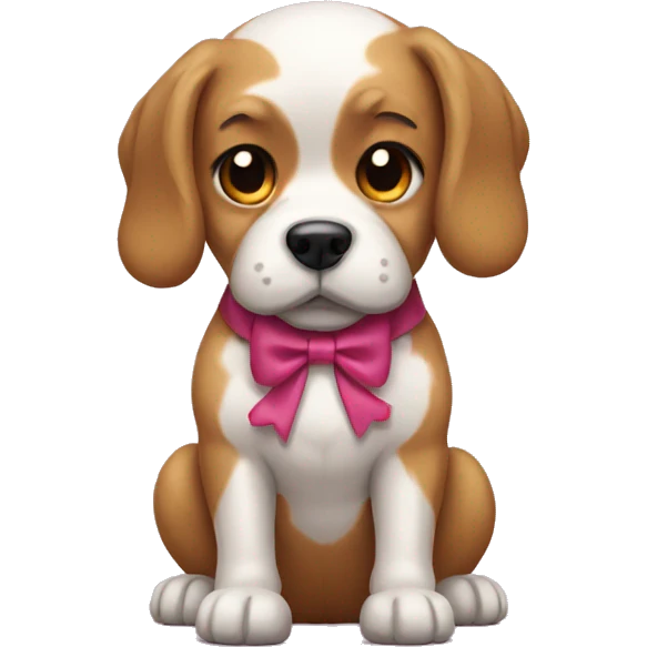 Emoji dog wearing bow emoji