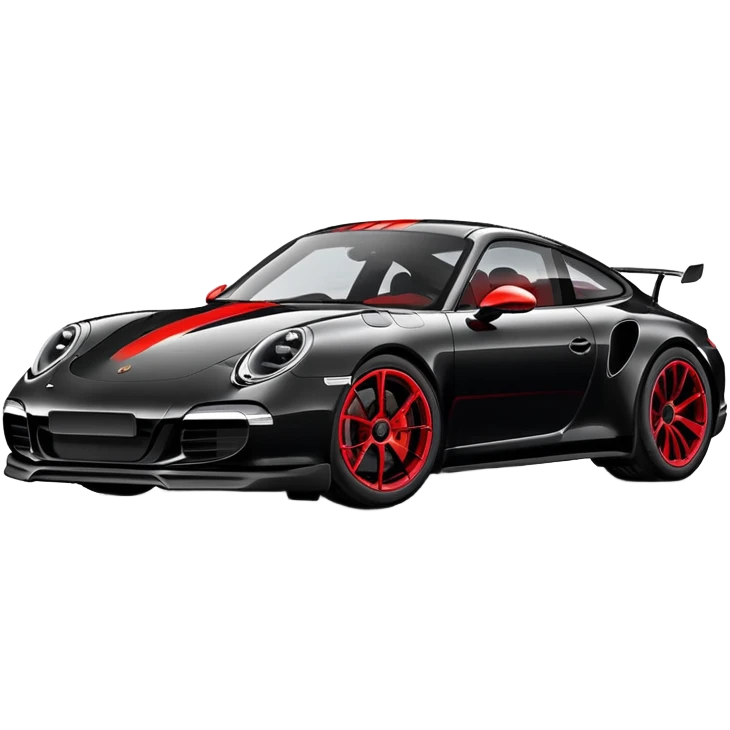 Black Porsche 911 with red details emoji