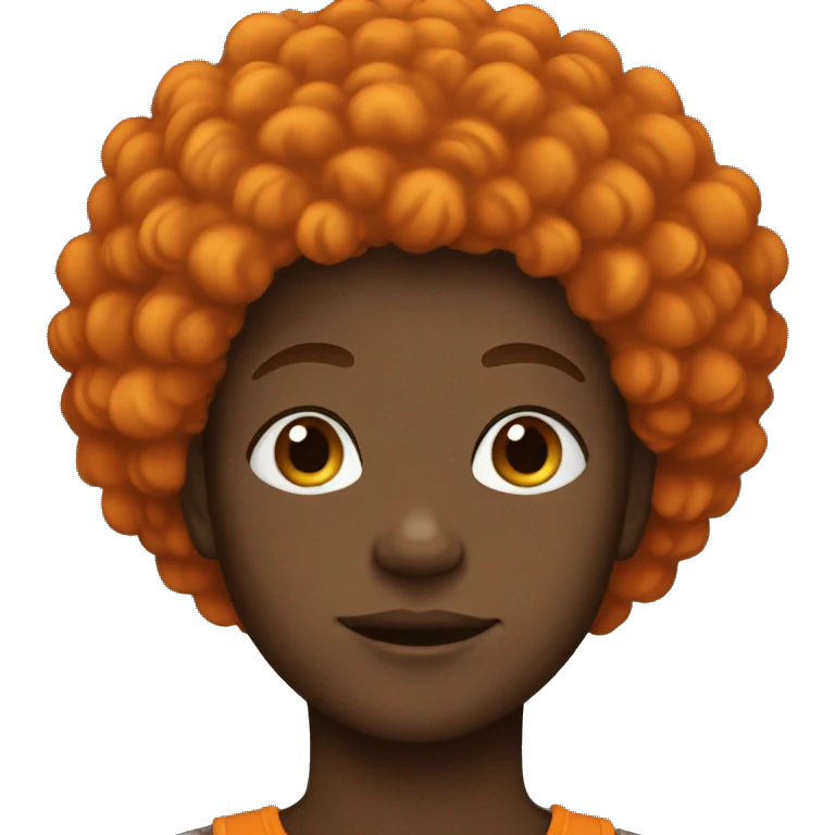 Black teenager with orange afro emoji