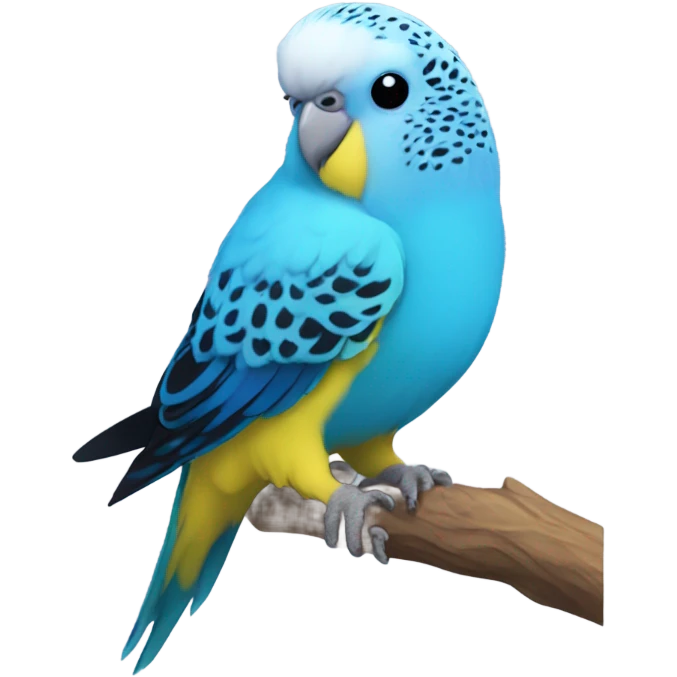 Blue budgie bird emoji
