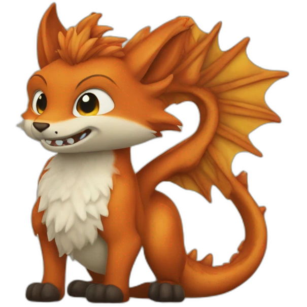 Renard sur un dragon emoji