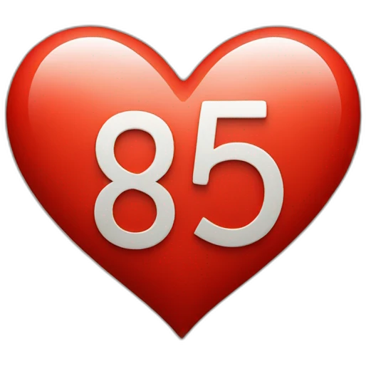 Red heart with the number 85 emoji