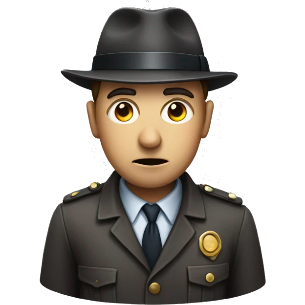 detective with wary eyes, very wary, with full alert emoji