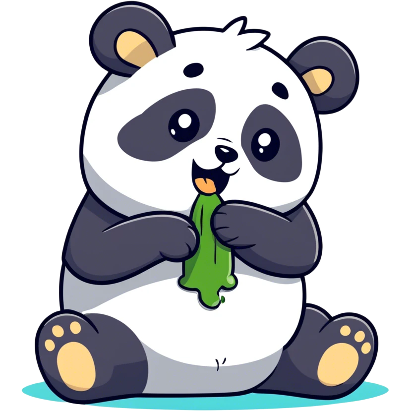 Panda Pukeing in a restaurant  emoji