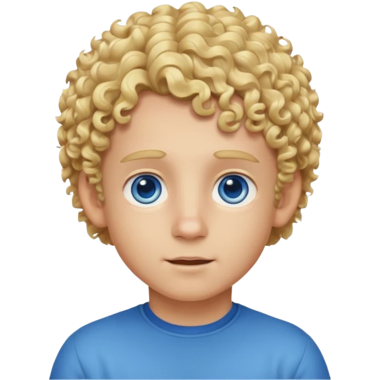 blonde boy with curly hair past his hears emoji