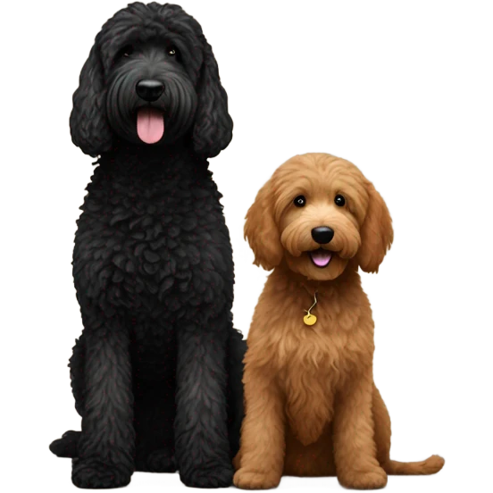 Black goldendoodle with Brown Goldendoodle emoji