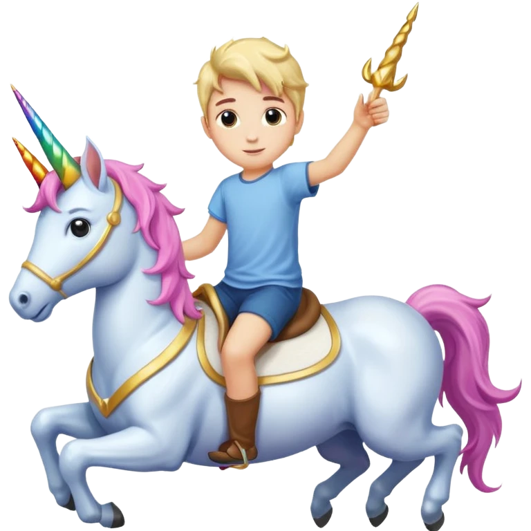 Boy riding unicorn emoji