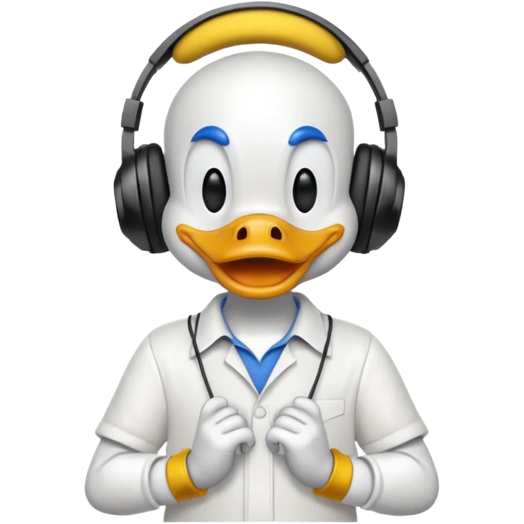 Doonald duck with headphones  emoji