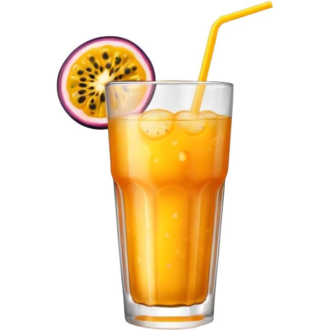passionfruit & mango soft drink in glass emoji