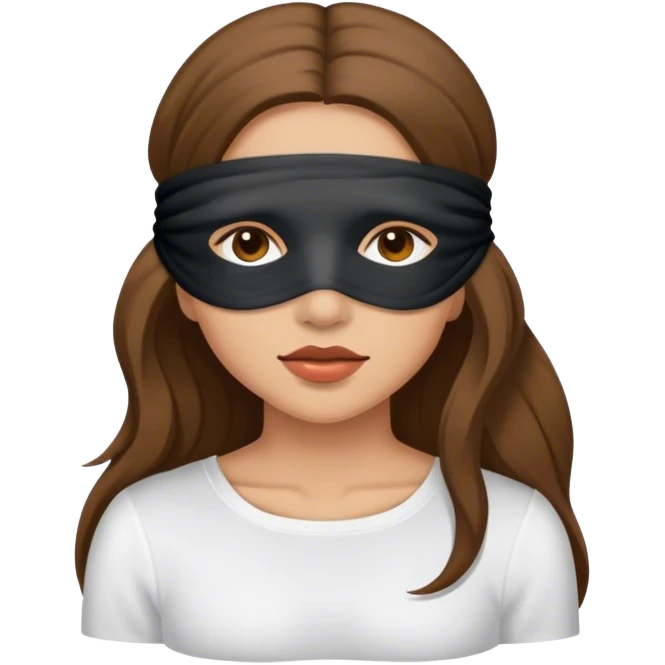 Woman with Long Brown hair blindfolded emoji