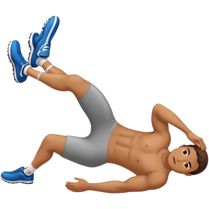 man laying down bicycle-crunches exercise emoji