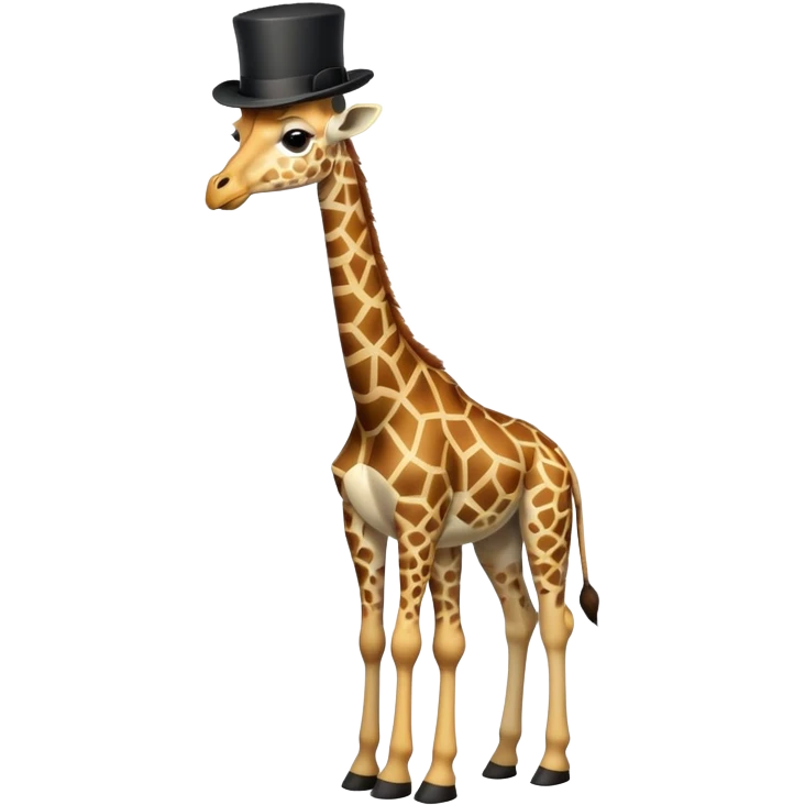 Giraffe with a top hat on in a tuxedo emoji