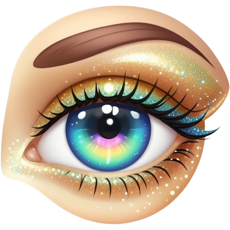 Iridescent big giant glistening glossy sparkly shiny glittery eyes emoji