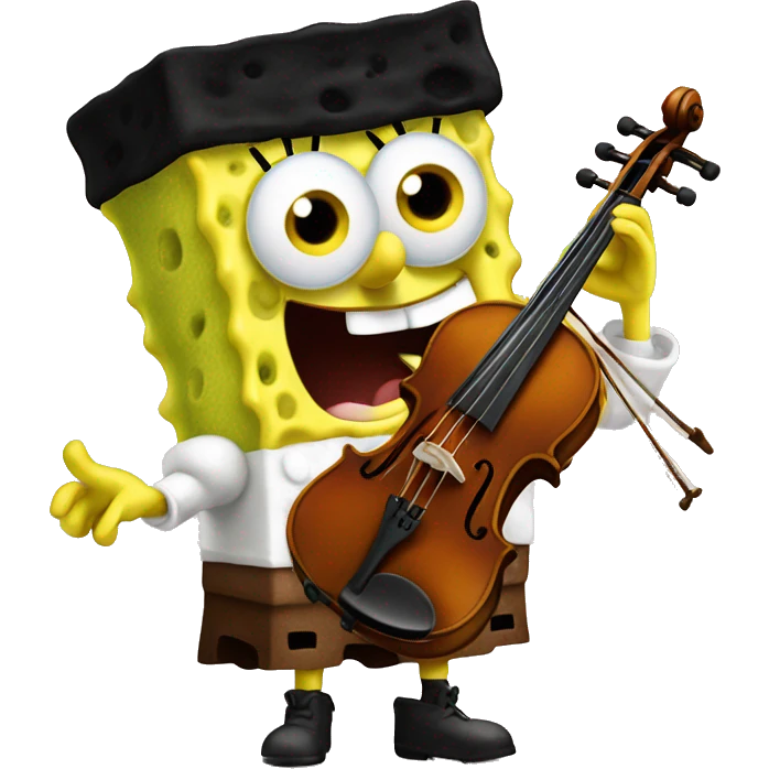 SpongeBob SquarePants playing a violin  emoji