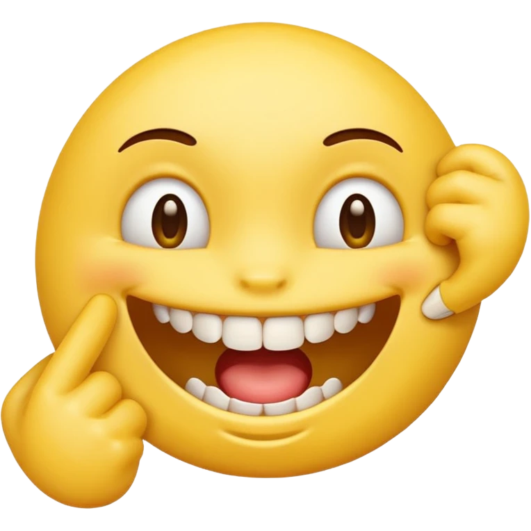 Yellow emoji finger bite with teeth in flirty manner emoji