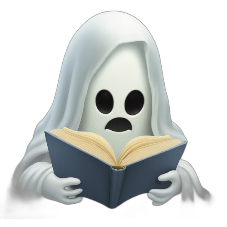 Ghost reading a book emoji