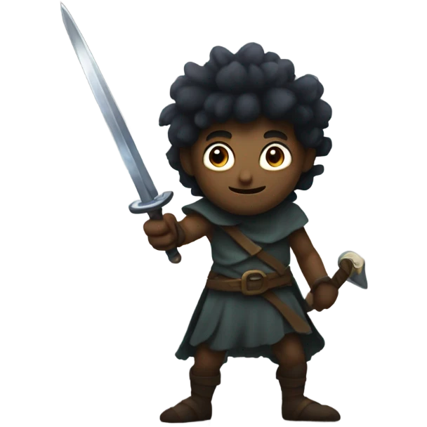 Fae man with shadows and a sword emoji