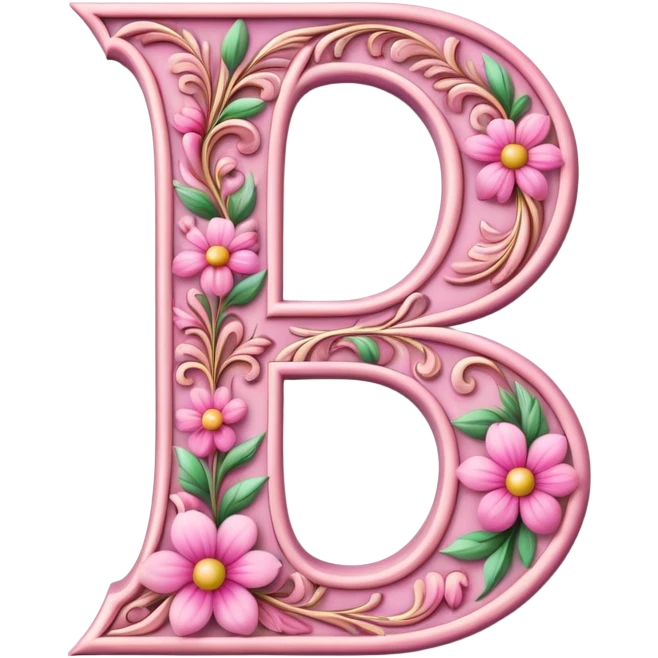 Pink, romantic, flowery, the letter “D” emoji