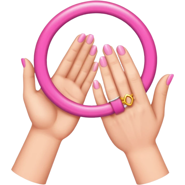 hand with pink ring emoji