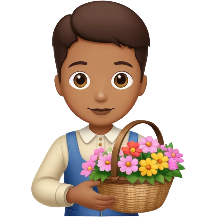 Bassie from dandy’s world hear basket with flowers emoji
