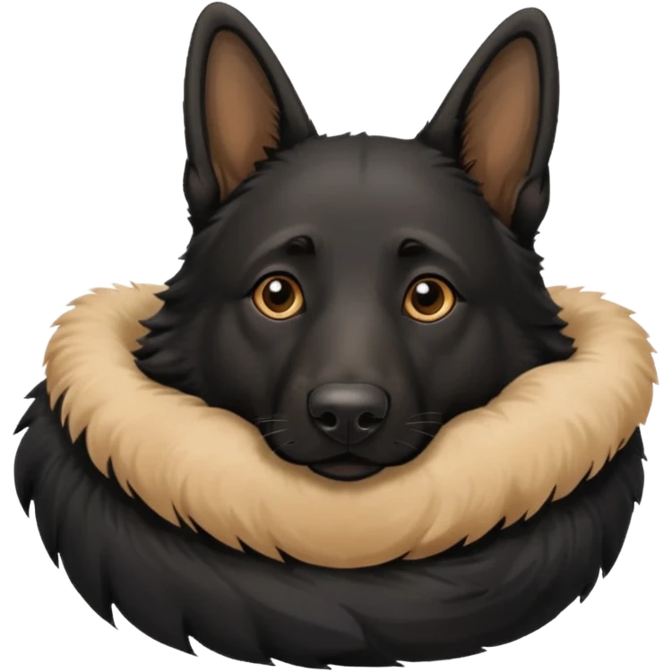 mostly black german shepherd lying on her back emoji