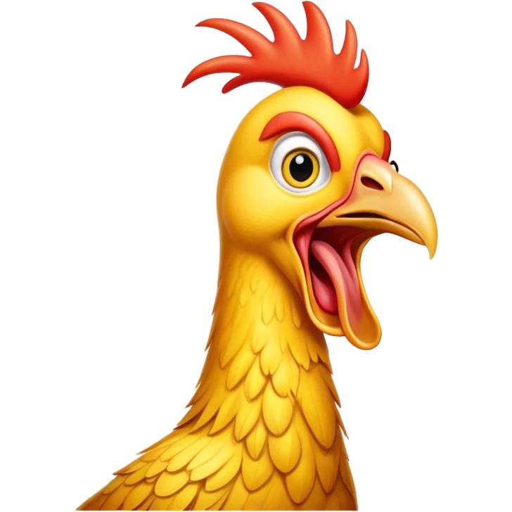 shouting yellow long neck chicken emoji
