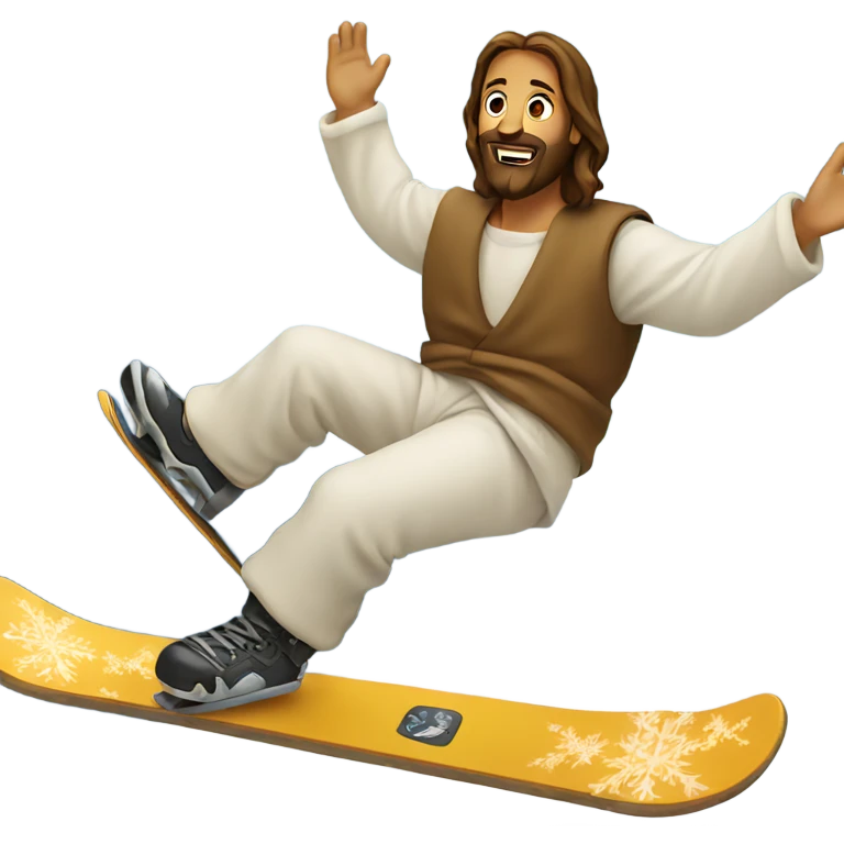 jesus snowboarding emoji