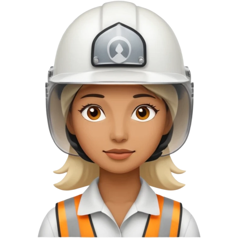 Emoji geniera casco blanco mujer emoji