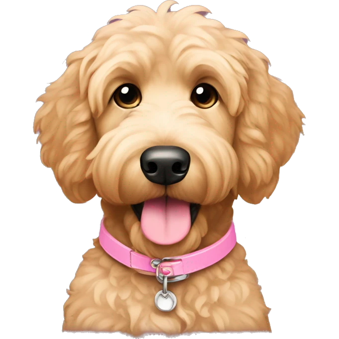 Goldendoodle pink collar  emoji