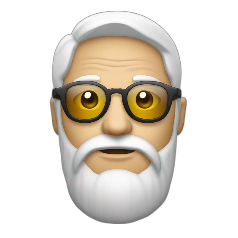 Hacker con barba y gafas de 50 años emoji