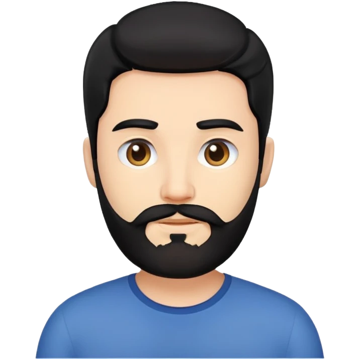 Schizo Man with black hair and beard  emoji