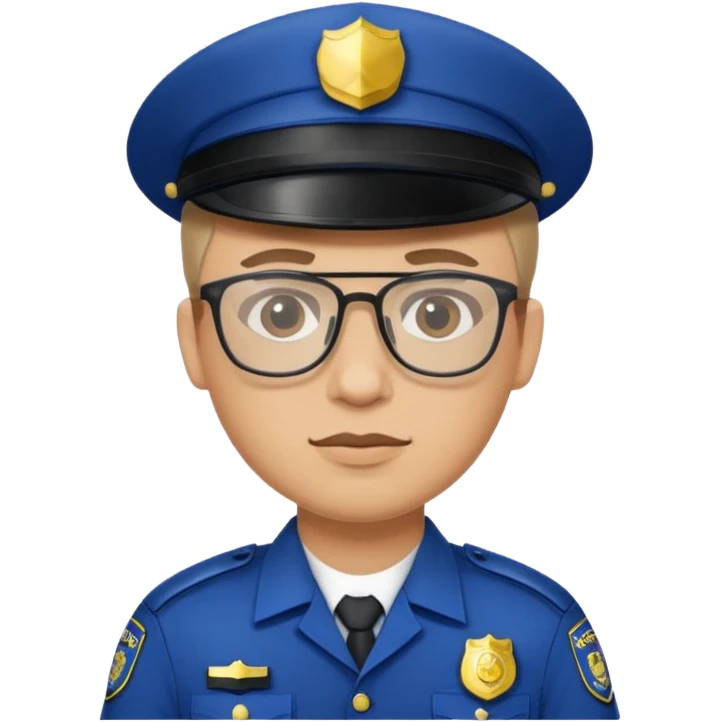 police officer man with glasses, wearing uniform emoji