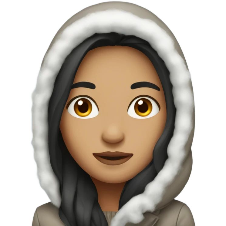 Woman with long dark hair In winter  emoji