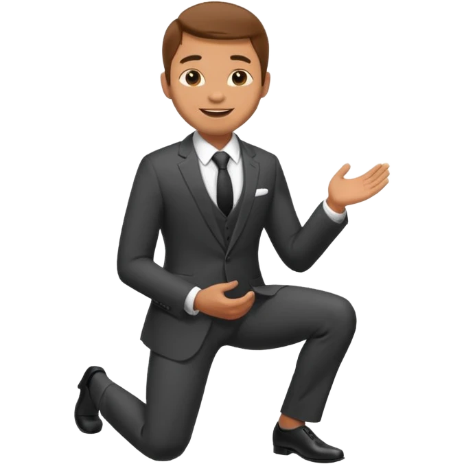 man kneeling and asking for marriage emoji