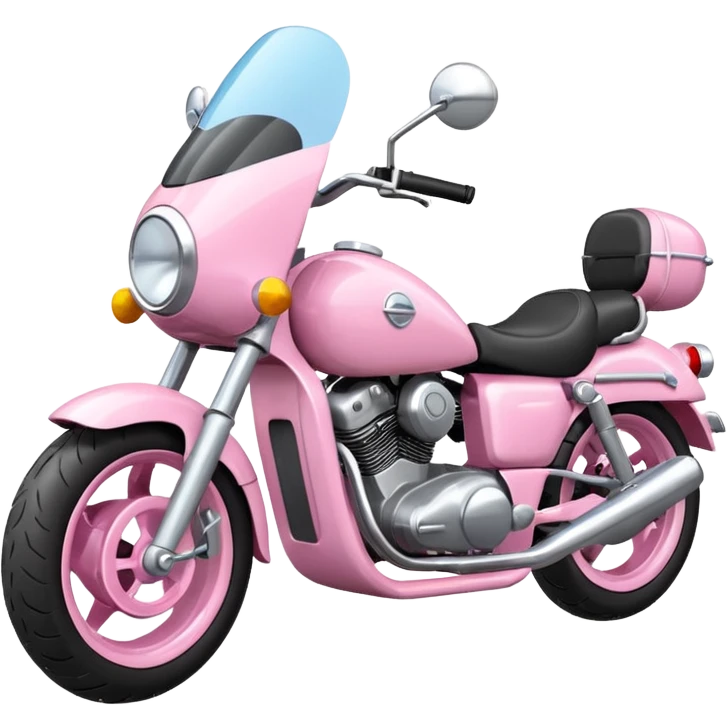 baby pink motorcycle, playful cartoon emoji