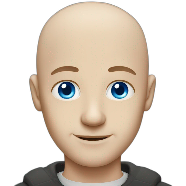a bald english man with bright blue eyes emoji