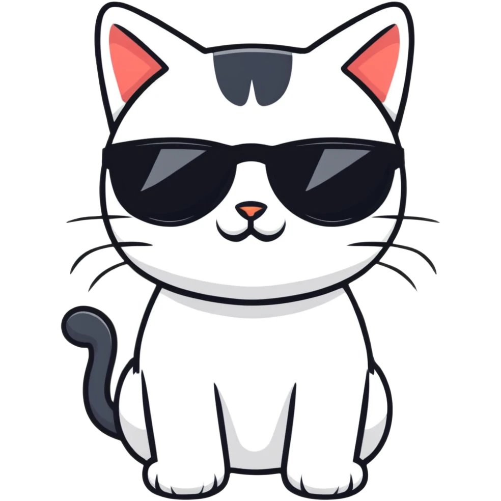 Cat with sunglasses emoji