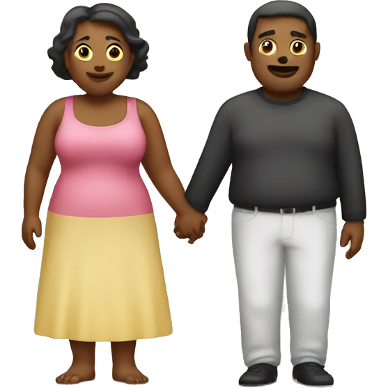 A couple of fat people holding hands emoji