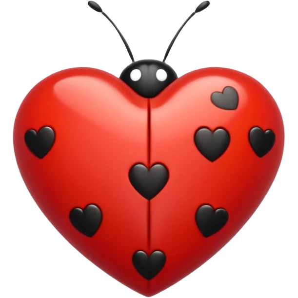 heart with a ladybug motif emoji