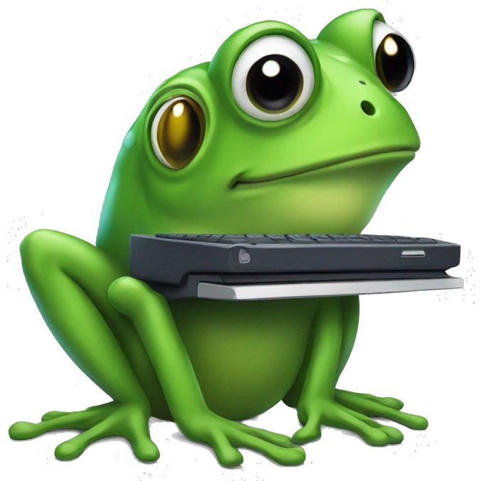 Computer frog emoji