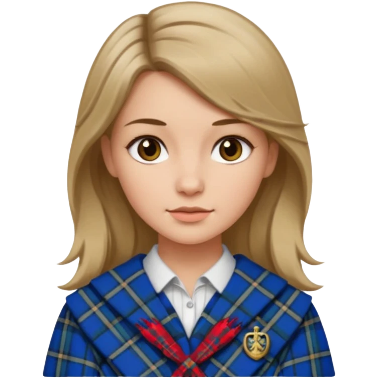 female with scottish attaire and dark blonde hair emoji