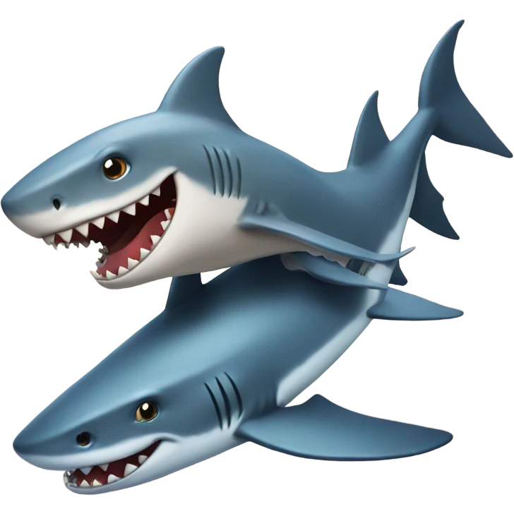 Shark getting ridden by a dragon emoji