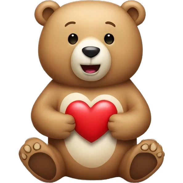 bear with heart saying i love you emoji