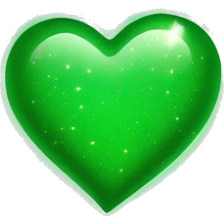 Green heart with sparkles emoji