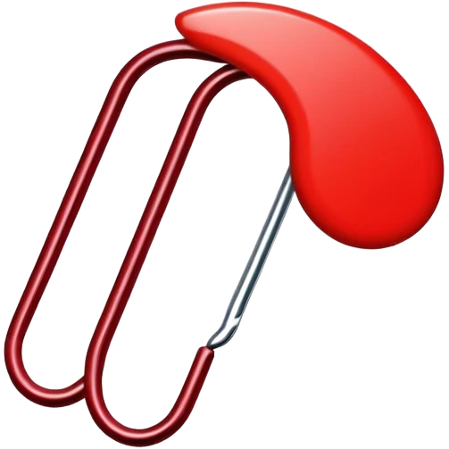 cute bright red hairpin hair clip emoji