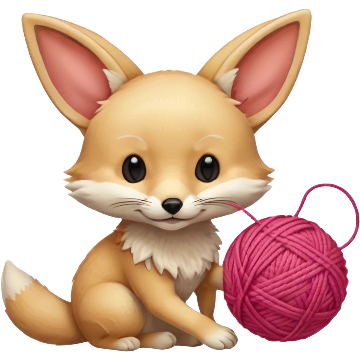fennec playing with yarn ball  emoji