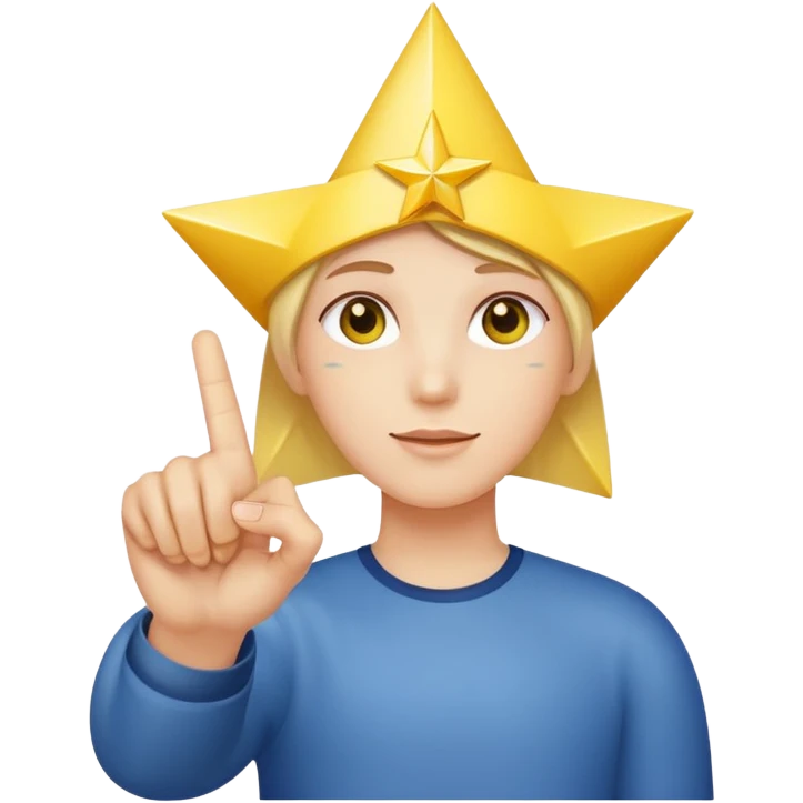 index finger pointing right with a star at the tip emoji