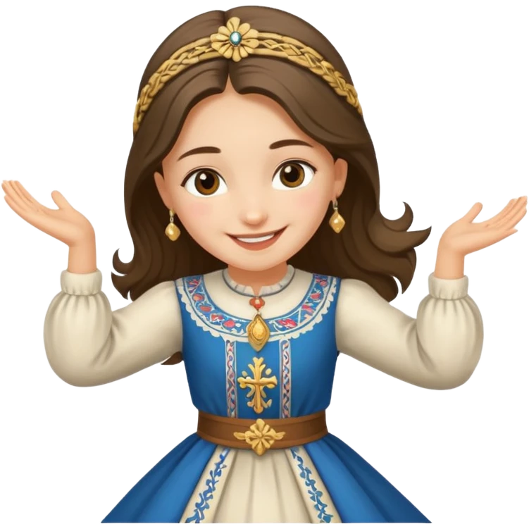Girl Serbian orthodox folklore dancing with nosnja  emoji
