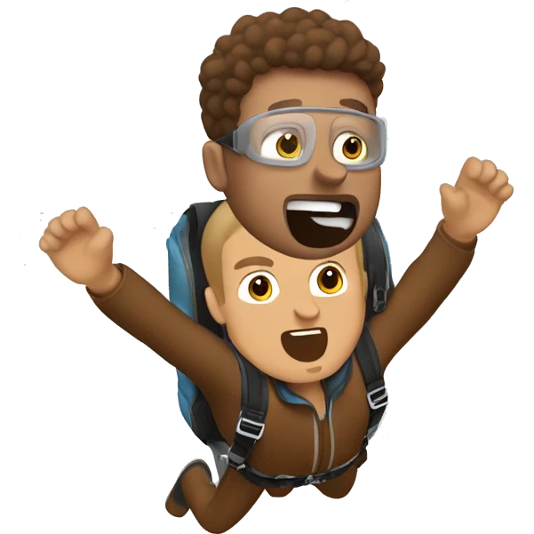 Man skydive brown kurze Haar drei Tage bart emoji
